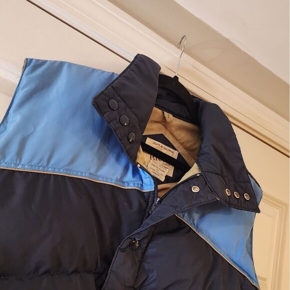 Ricco vintage down filled blue 2 tone zip up vest XL - Picture 2 of 7
